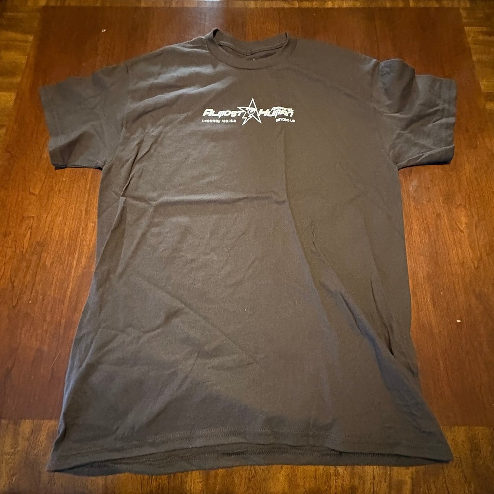 Almost Human Tee Medium Black Cyber Y2K Car Scene Front/Back Graphic‎